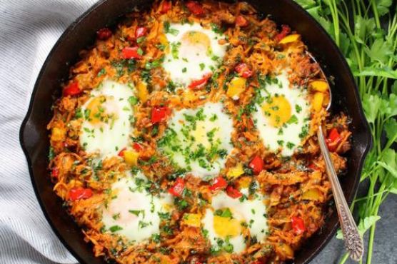 Sweet Potato and Chicken Sausage Breakfast Skillet