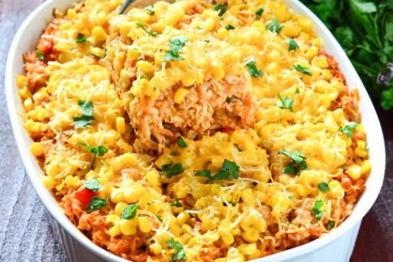 Chicken Enchilada Rice Casserole