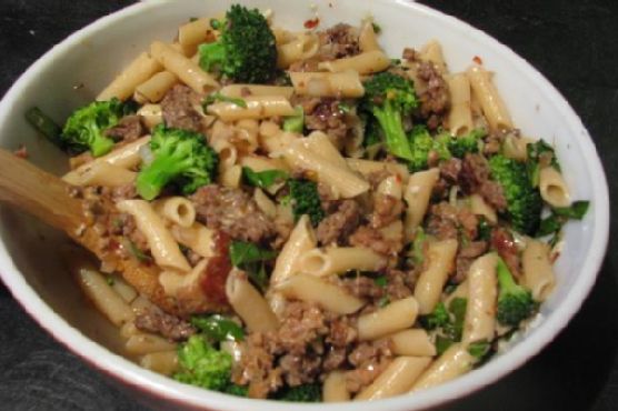 Broccoli, Sausage and Fresh Basil Pasta