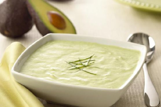 Chilled Cucumber Avocado Soup With Fresh Goat Cheese