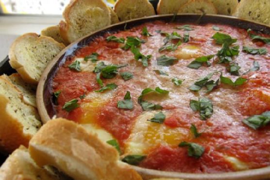 Creamy Egg Marinara Breakfast Dip