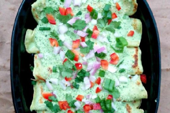French Inspired Poblano Crepe ‘Enchiladas’
