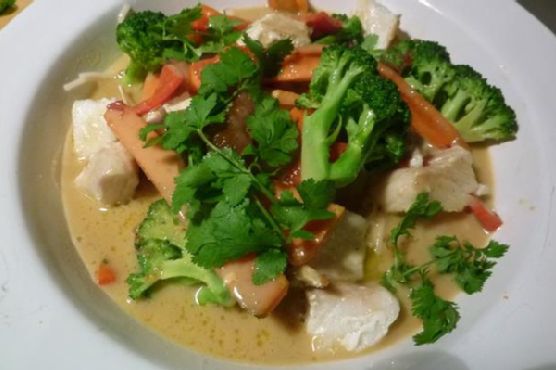 Halibut with Coconut and Green Curry