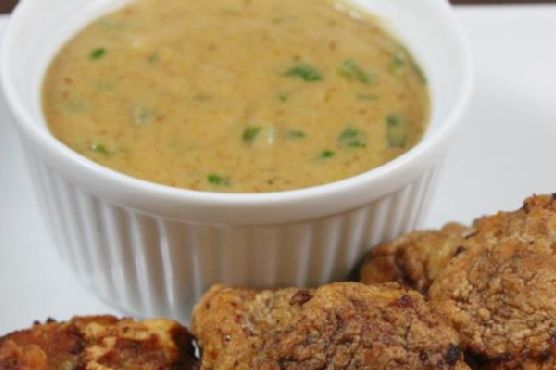 Shrimp Fritters With A Peanut and Coconut Sauce