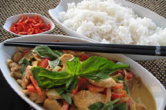 Thai Basil Chicken With Green Curry